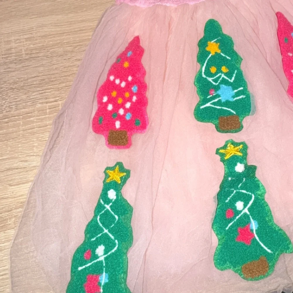 Mini Taylor Toddler Girl Fun Christmas Tree Party Pink Tulle Dress Size 2-3‎